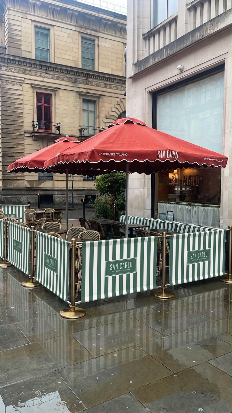 San Carlo Liverpool – Custom Café Barriers for a Premium Restaurant Terrace