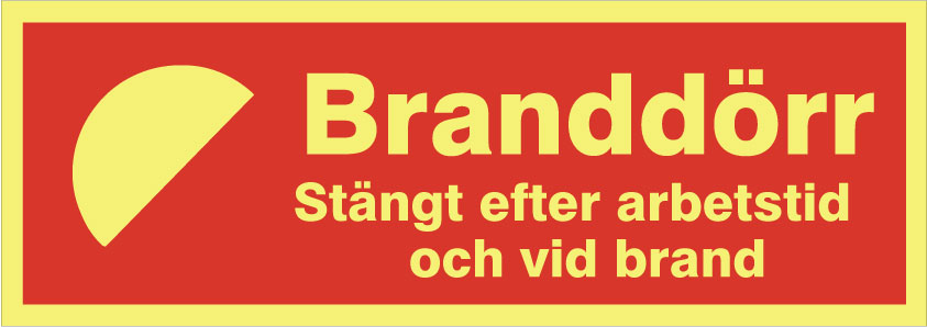 Brandtext. Branddörr