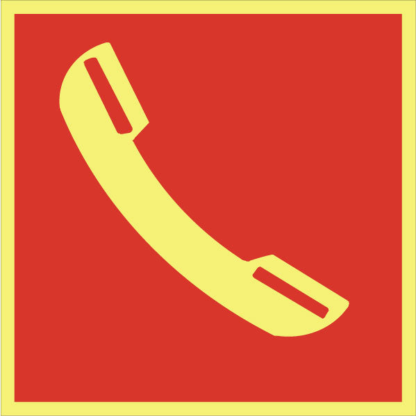 Brandskylt. Telefon