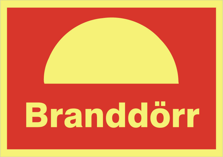 Brandskylt. Branddörr