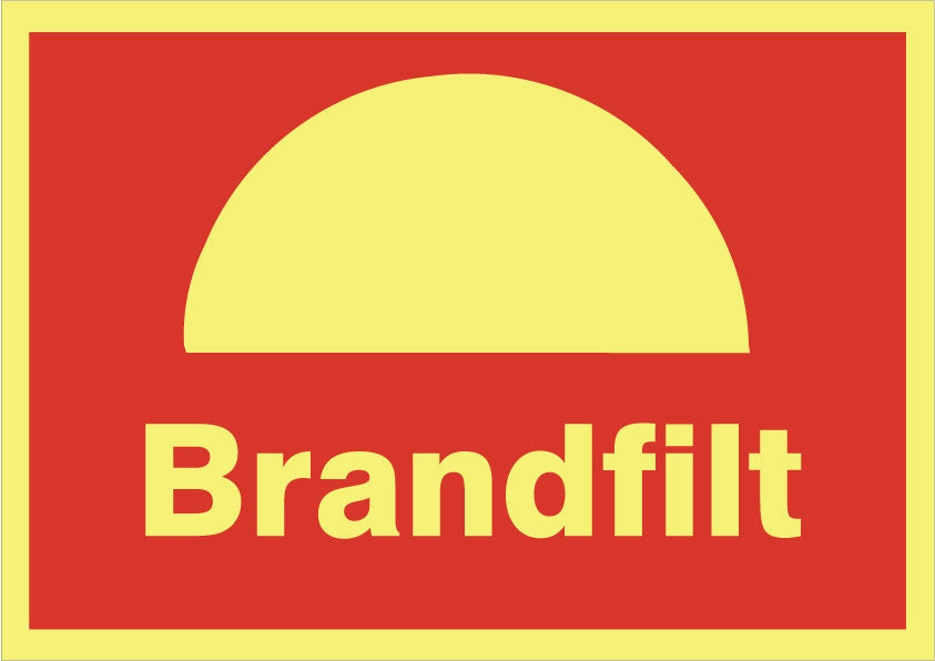 Brandskylt. Brandfilt