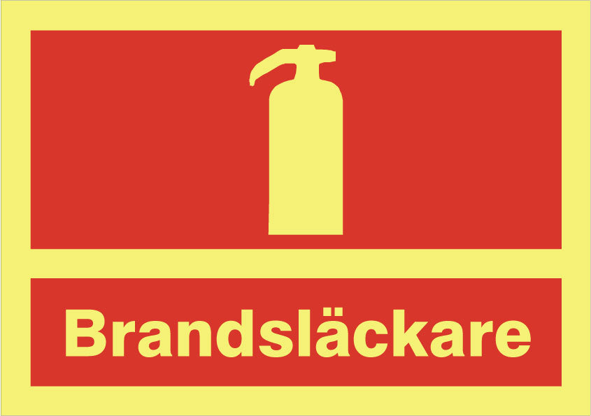 Brandskylt. Brandsläcka