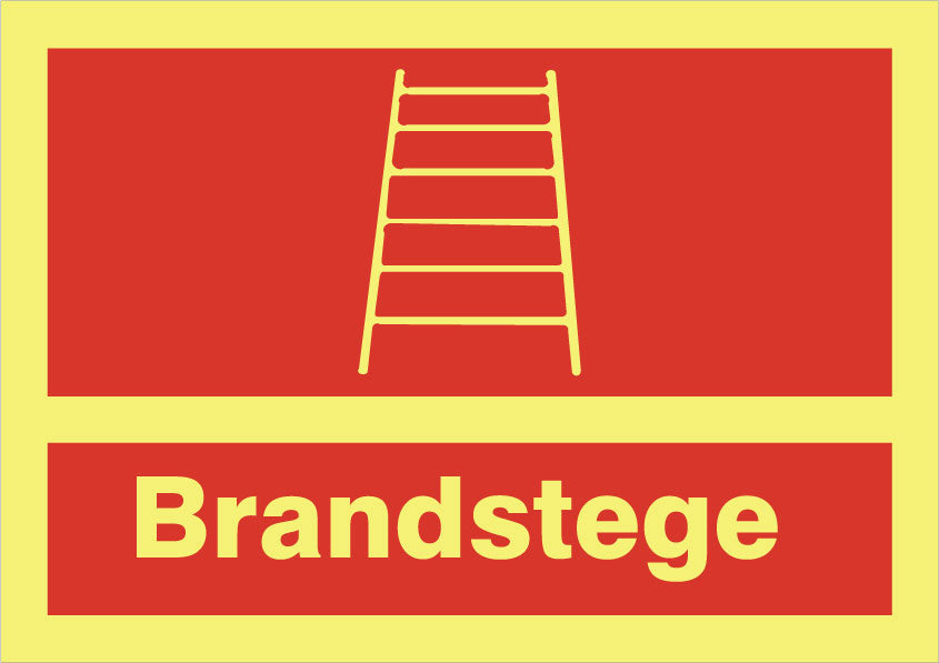 Brandskylt. Brandstege