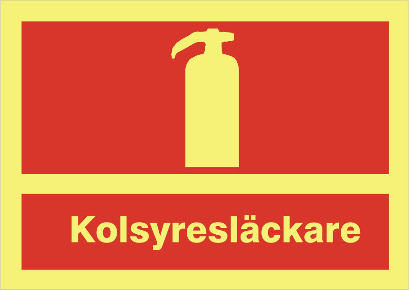 Brandskylt. Kolsyresläckare