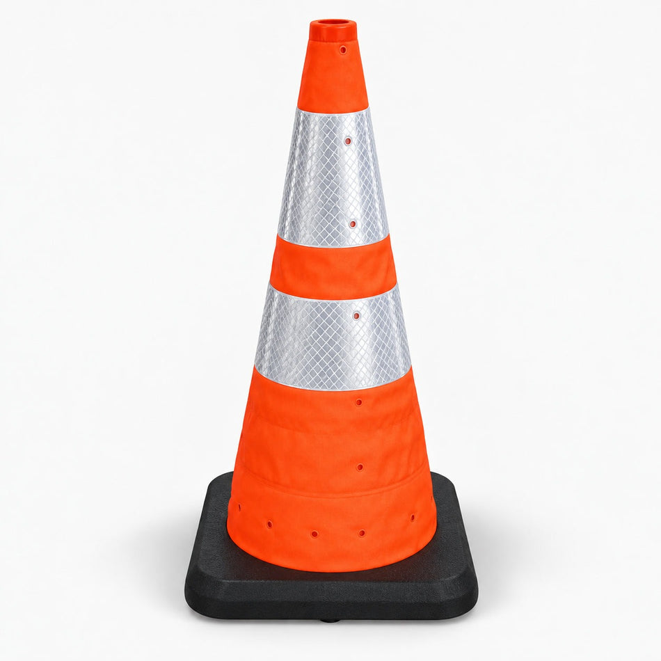 Flexibarrier Ihopfällbar trafikkon 70cm med integrerad Varningslampa