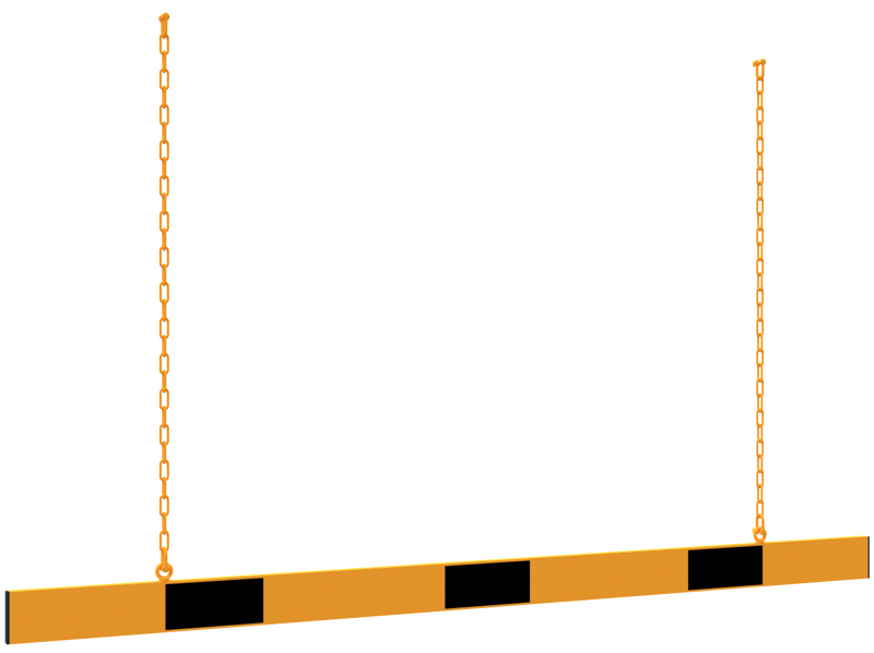 Höjdbegränsningsbarriär - Reflekterande aluminiumplatta med upphängningskedjor