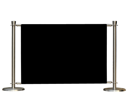 Flexibarrier Café Barrier Set – Premium Silver – 2000mm | Enfärgad Banner