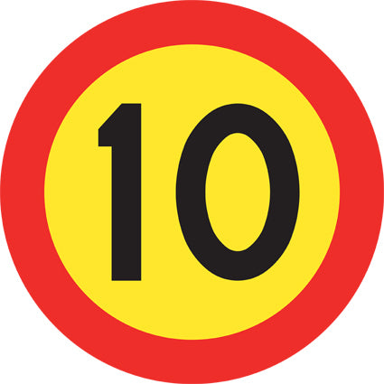 Vägmärke - C31-1 Hastighetsbegränsning 10 km/h