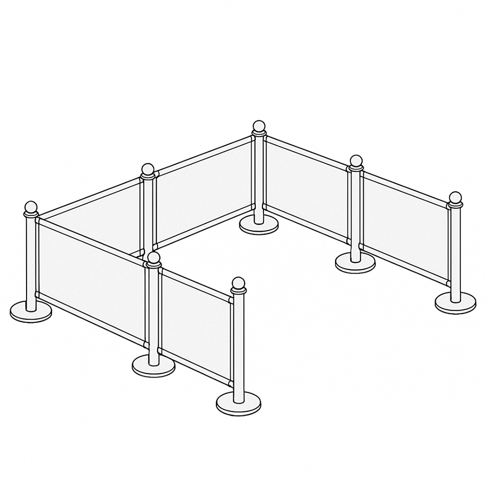Flexibarrier Café Barrier Paket – 9 Meters Installation | Skräddarsydda tryckta banderoller