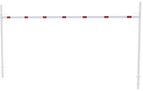 Höjdbegränsningsbarriär med 2 fyrkantiga stolpar (3-9m bredd)