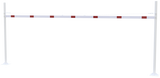 Höjdbegränsningsbarriär med 2 fyrkantiga stolpar (3-9m bredd)