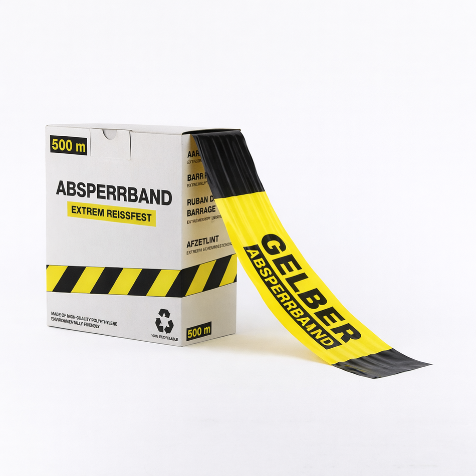 Avspärrningsband – Specialtryckt text – 500m x 80mm
