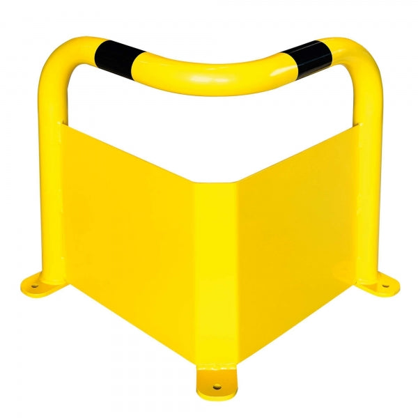 BLACK BULL Corner Guard MD heavy-duty corner barrier, 600 mm height with 150 mm under-run plate, impact-resistant steel guard for warehouse and industrial safety