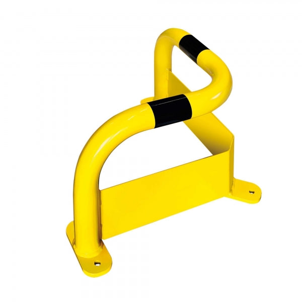BLACK BULL Corner Guard MD steel corner protector with under-run plate, 350 mm high impact-resistant safety barrier for industrial warehouse use
