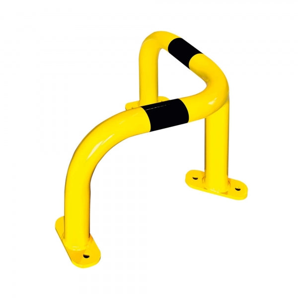BLACK BULL Corner Protection Guard MD heavy-duty corner protector, 350x500x500 mm steel safety guard in yellow and black for warehouses and facilities