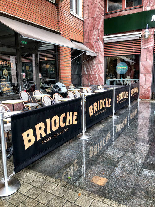 Flexibarrier Cafébarriärset – Premium – 1,5 meter Anpassad Tryckt Banner