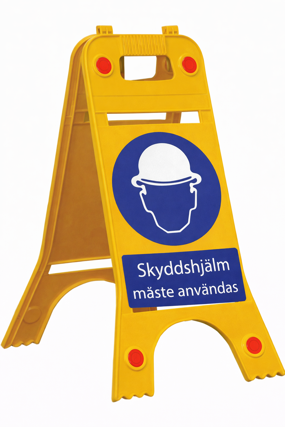 Fristående skylt – Skyddshjälm måste användas