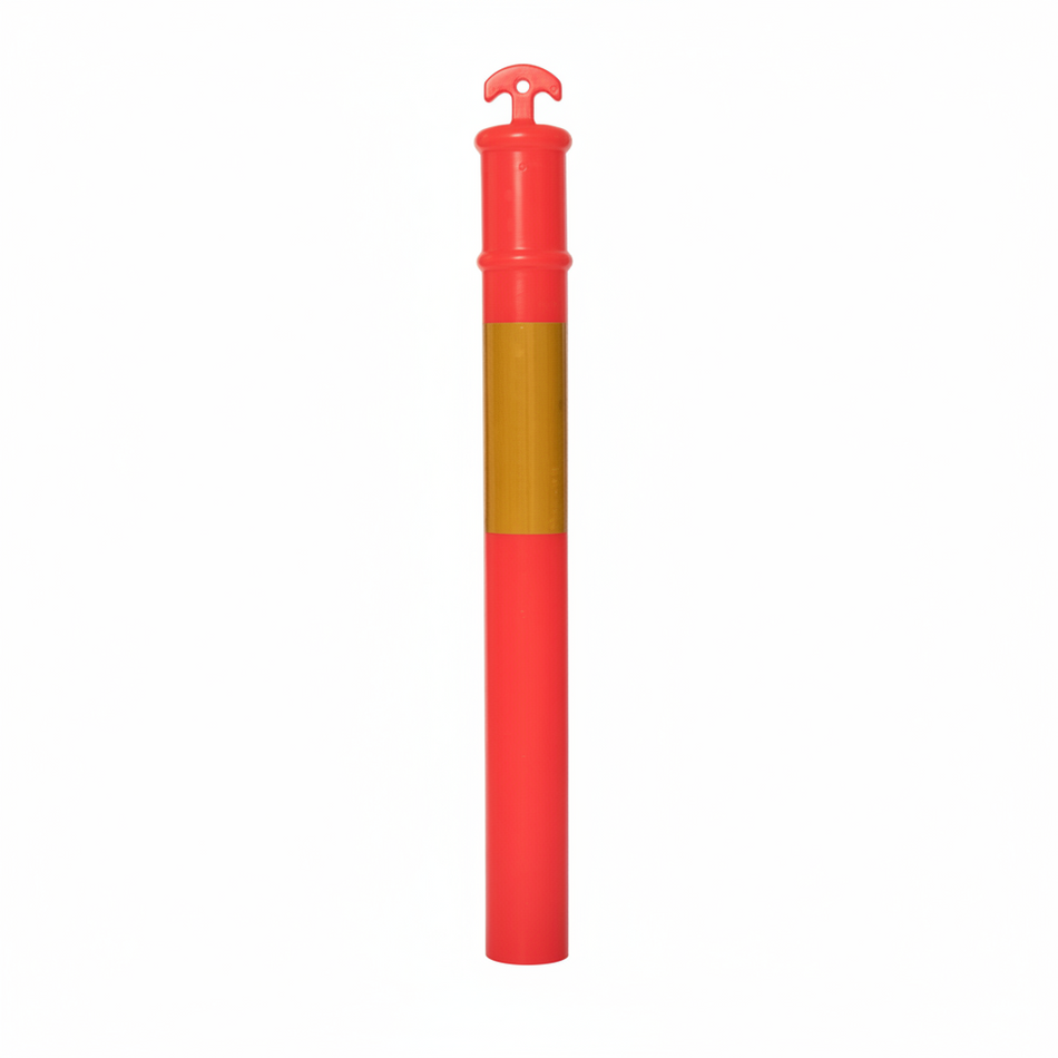 Flexibarrier ersättningspollare med T-topp, endast stolpe – orange reflekterande trafikpollare (1150mm)