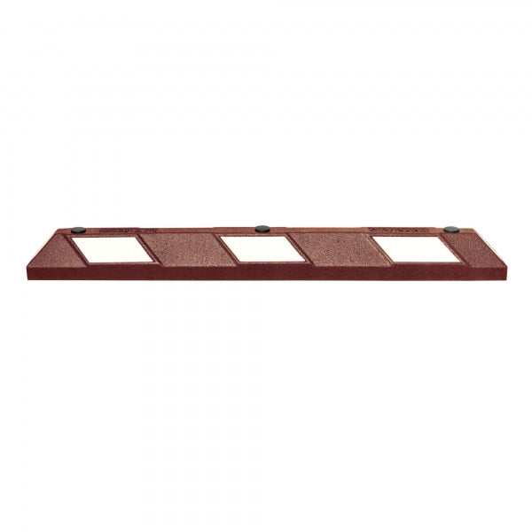 Park-AID Wheel-Stop, 1,200 mm, brick red with white reflective panels, fixing bolts included