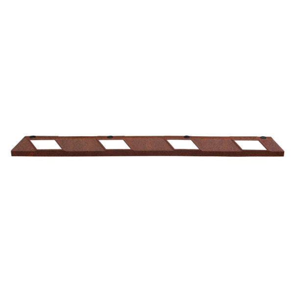 Park-AID Wheel Stop, 1,800 mm, brick red with white reflective panels, fixing bolts included