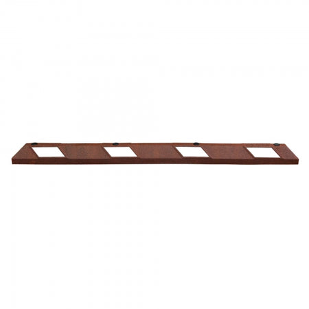 Park-AID Wheel Stop, 1,800 mm, brick red with white reflective panels, fixing bolts included
