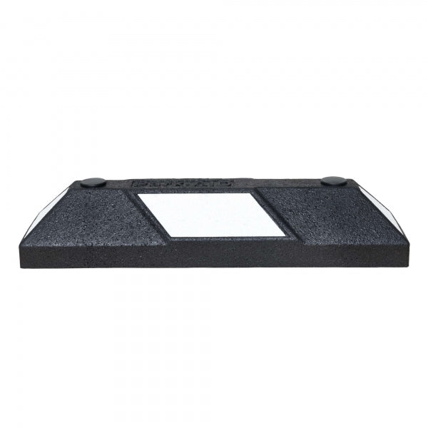 Park-AID Wheel Stop, 550 mm, black with white reflective panels, fixing bolts included