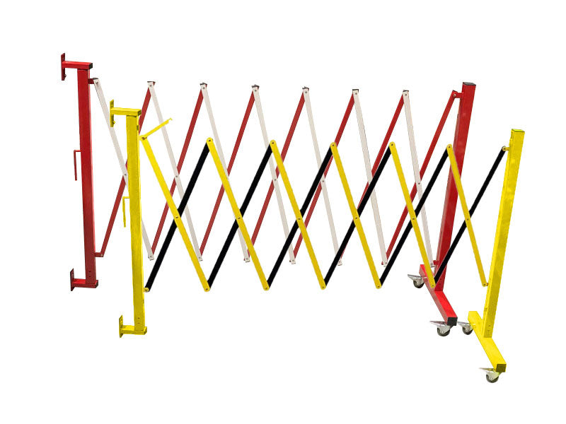 FlexiBarrier -Dragspelsgrind- med hjul & väggfäste (3.6m)