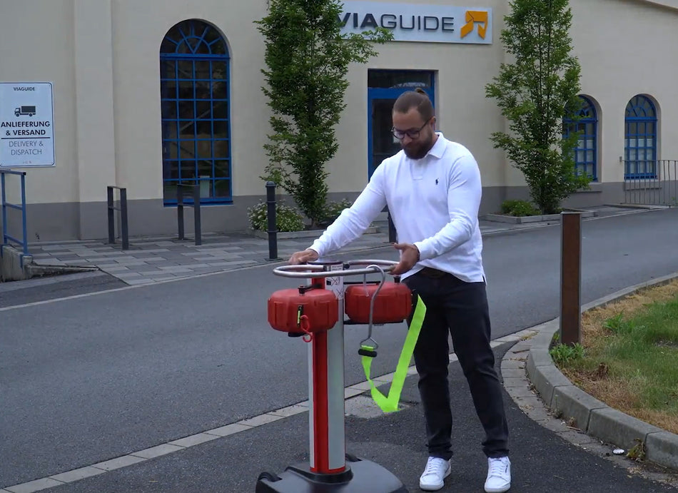 Beltrac avspärrningsstolpe -Jettrac- (2x25m utdragbart band)