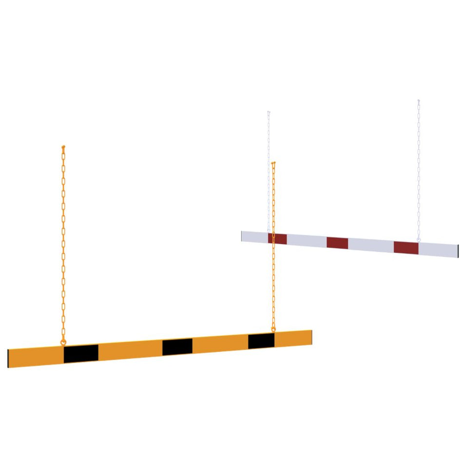 Höjdbegränsningsbarriär - Reflekterande aluminiumplatta med upphängningskedjor