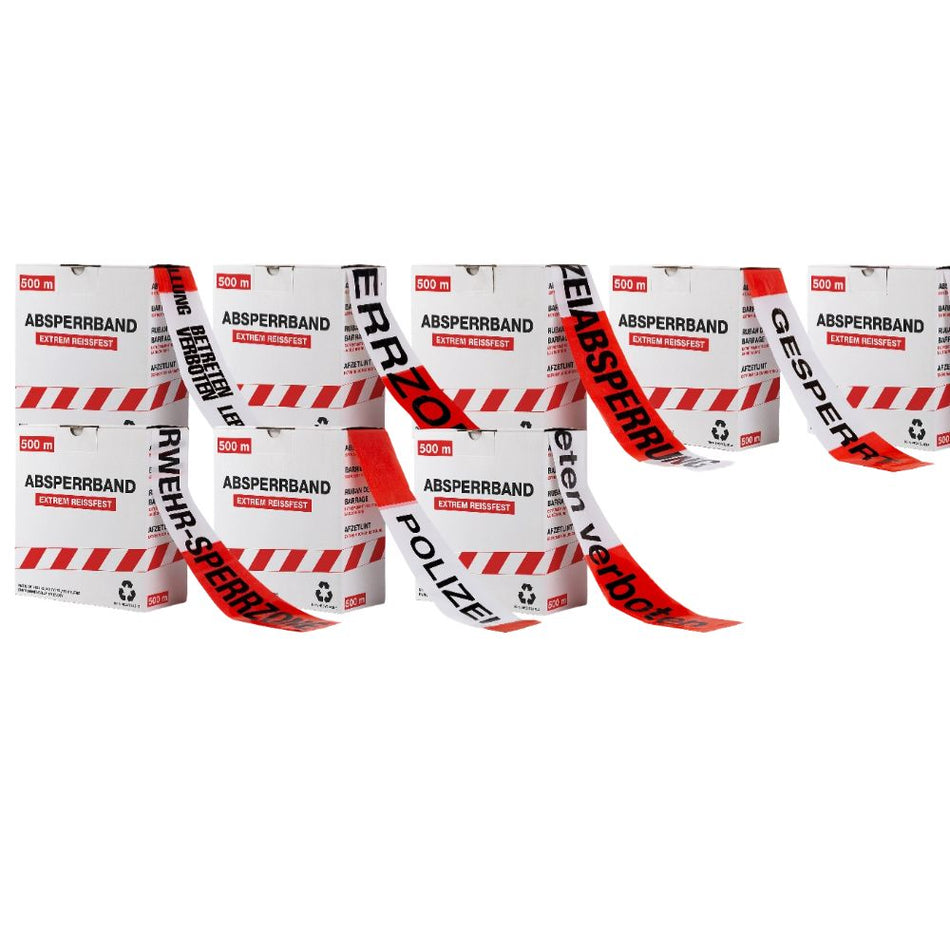 Avspärrningsband med varningstryck