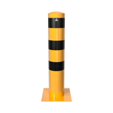 XXL Safety Steel Bollards Solid Ø 193 mm Yellow with black reflective stripes Fixed by plugs 40193BG