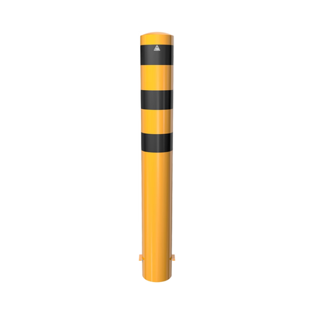 XXL Safety Steel Bollards Solid Ø 193 mm Yellow with black reflective stripes Root-fixed 40191BG