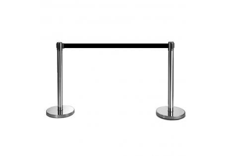 Flexibarrier Set -Avspärrningsstolpe Basic- 3m utdragbart band