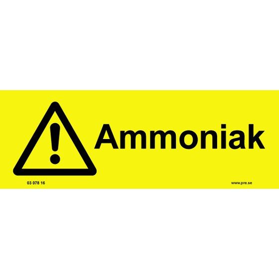 Varningsskylt. Ammoniak