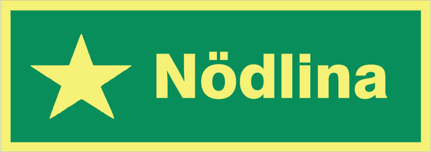 Anvisningsskylt. Nödlina