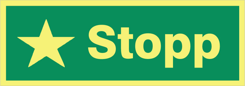 Anvisningsskylt. Stopp