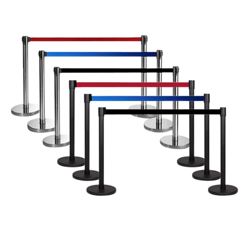 Flexibarrier Set -Avspärrningsstolpe Basic- 3m utdragbart band