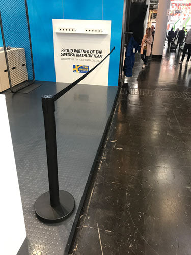 Flexibarrier Set -Avspärrningsstolpe Basic- 3m utdragbart band