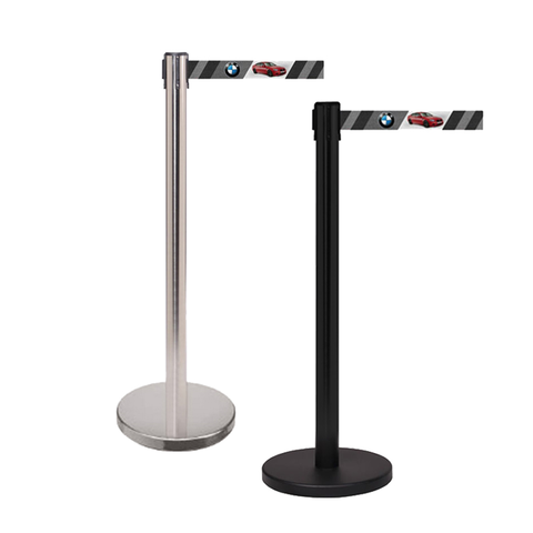 FlexiBarrier Stolpe med utdragbart band - Eget tryck Basic - (2m - 5m)