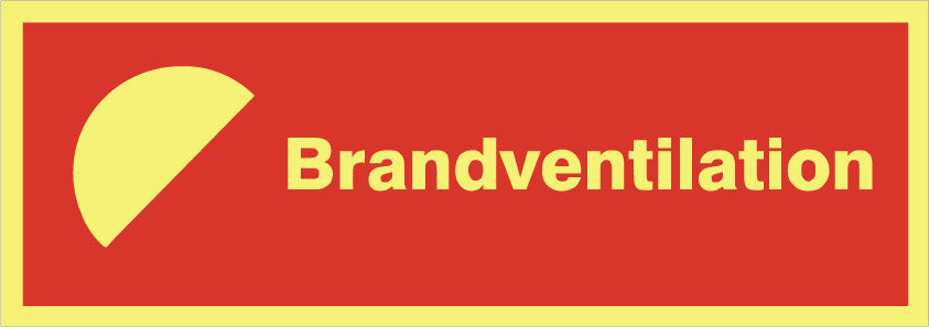 Brandskylt. Brandventilation