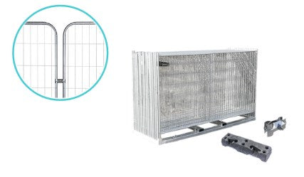 Byggstängsel Premium med rundade hörn – Komplett set (105m)