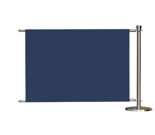 Förlängningskit för Flexibarrier Café Barrier – Premium Silver – 1000mm | Enfärgad banderoll