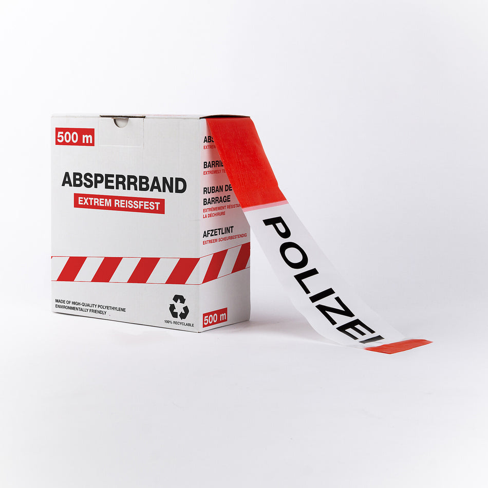 Avspärrningsband med varningstryck