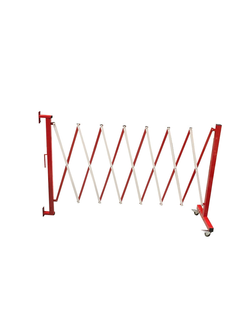 FlexiBarrier -Dragspelsgrind- med hjul & väggfäste (3.6m)