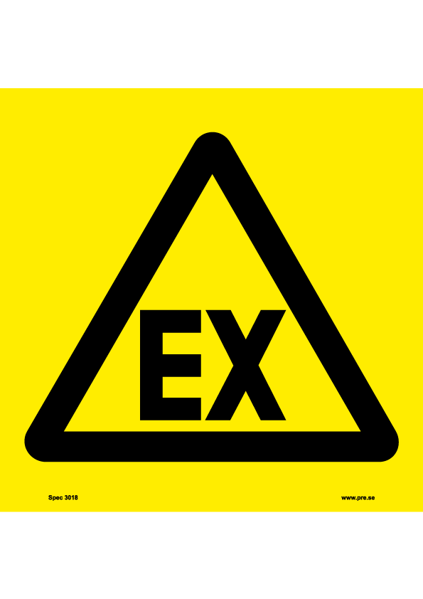 Varningsskylt. Explosionsfara