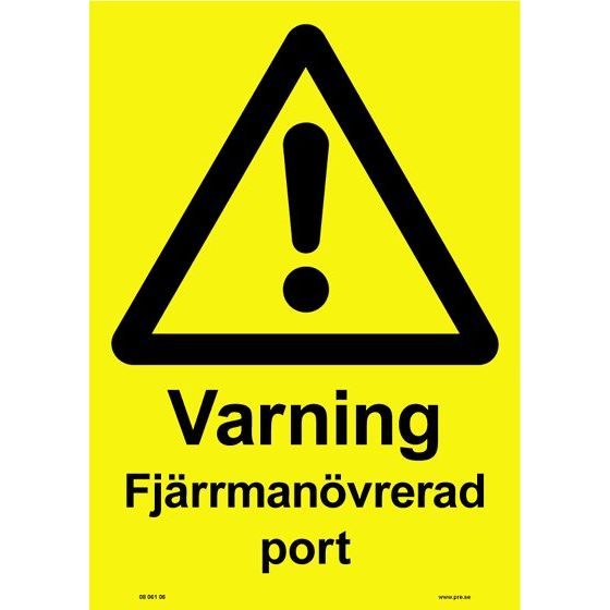 Varningsskylt - Fjärrmanövrerad port - A4