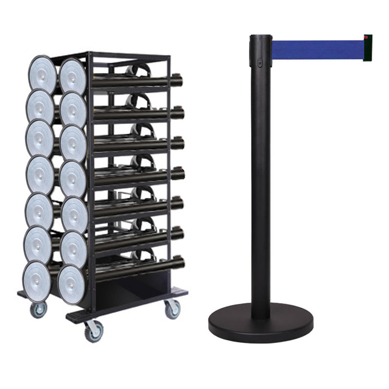 Avspärrningspaket -Event Large- 18st stolpar + transportvagn