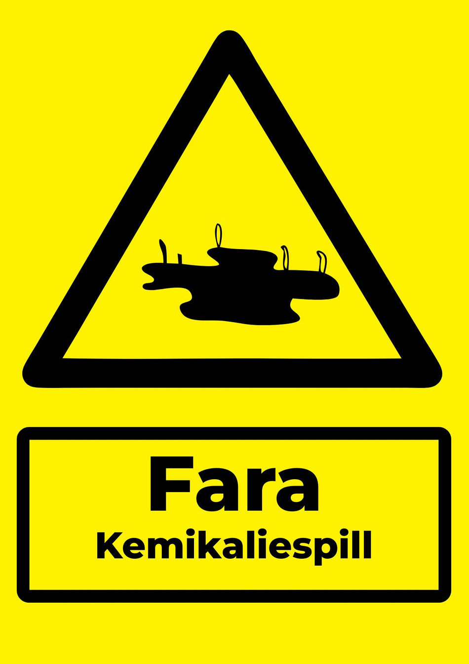 Varningsskylt - Fara Kemikaliespill