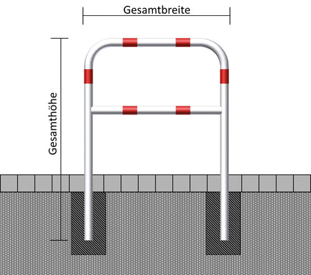 Hoops of steel tube Ø 60 mm, with crossbar