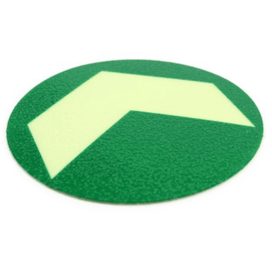 Självlysande Pilsymboler – 100 mm Ø Skiva (Förpackning med 10)